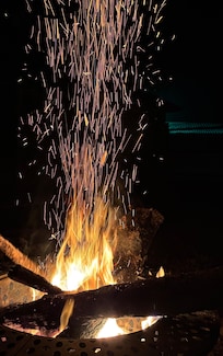 Wonderful fire pit behind the cottage