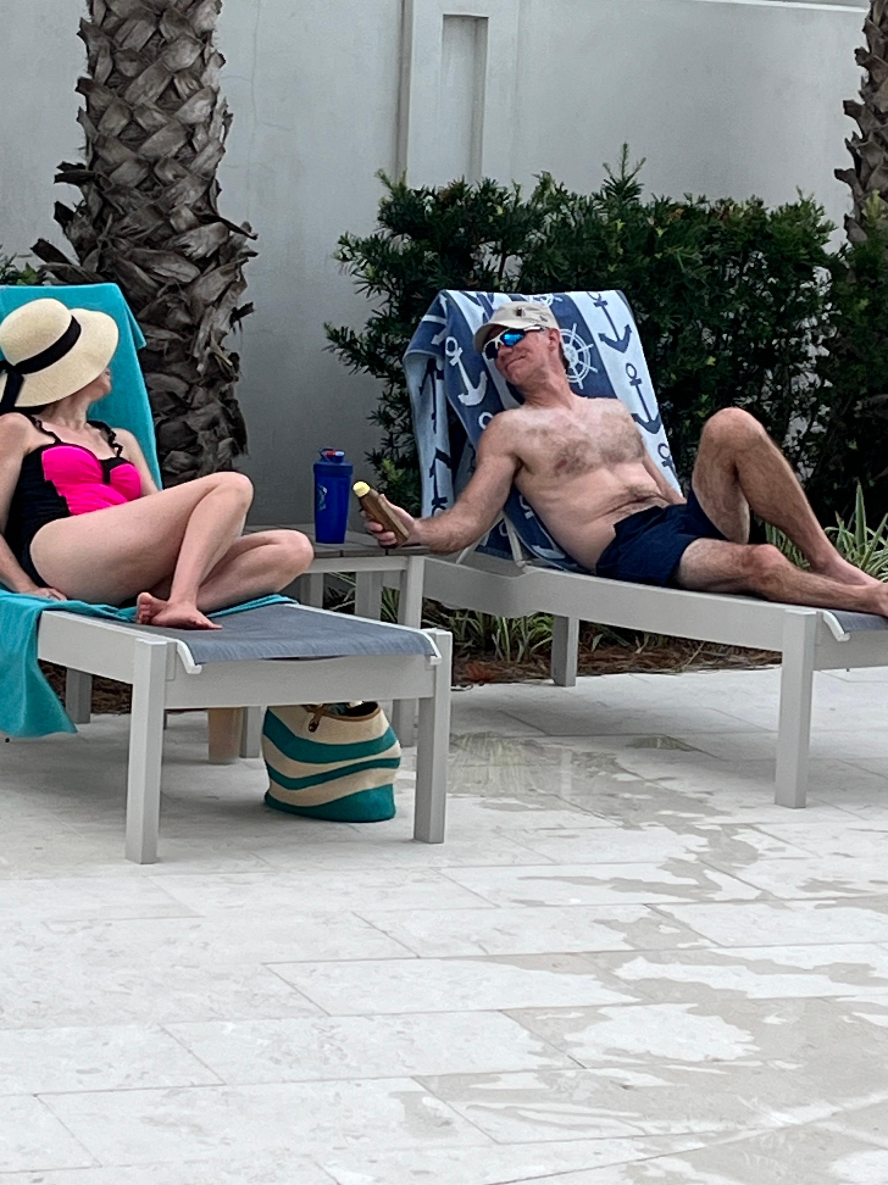 Cooling by the pool.