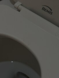 Marks on the back of toilet there after first arriving to the hotel room. They wiped off.