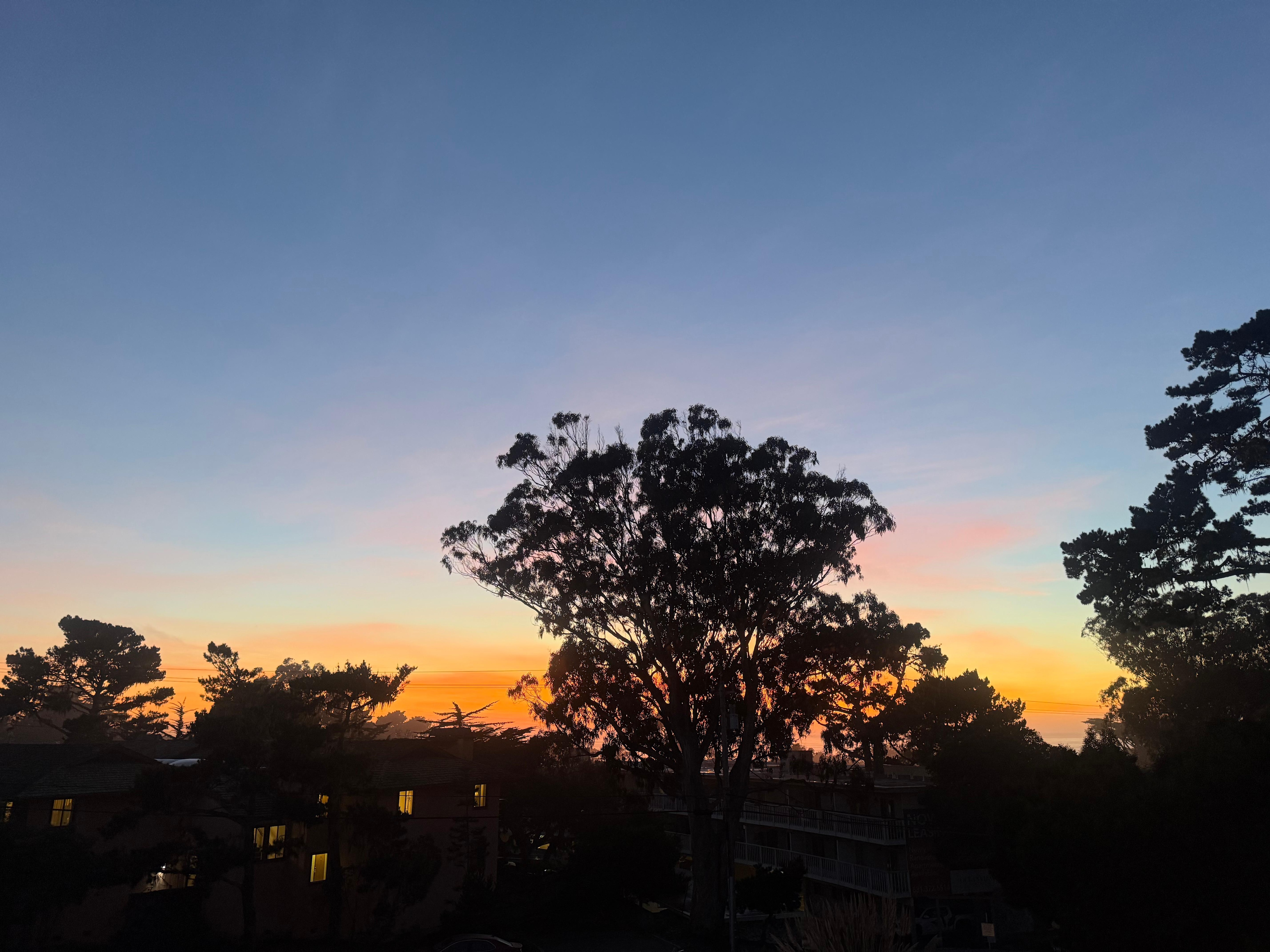 A beautiful sunset view from our balcony. 