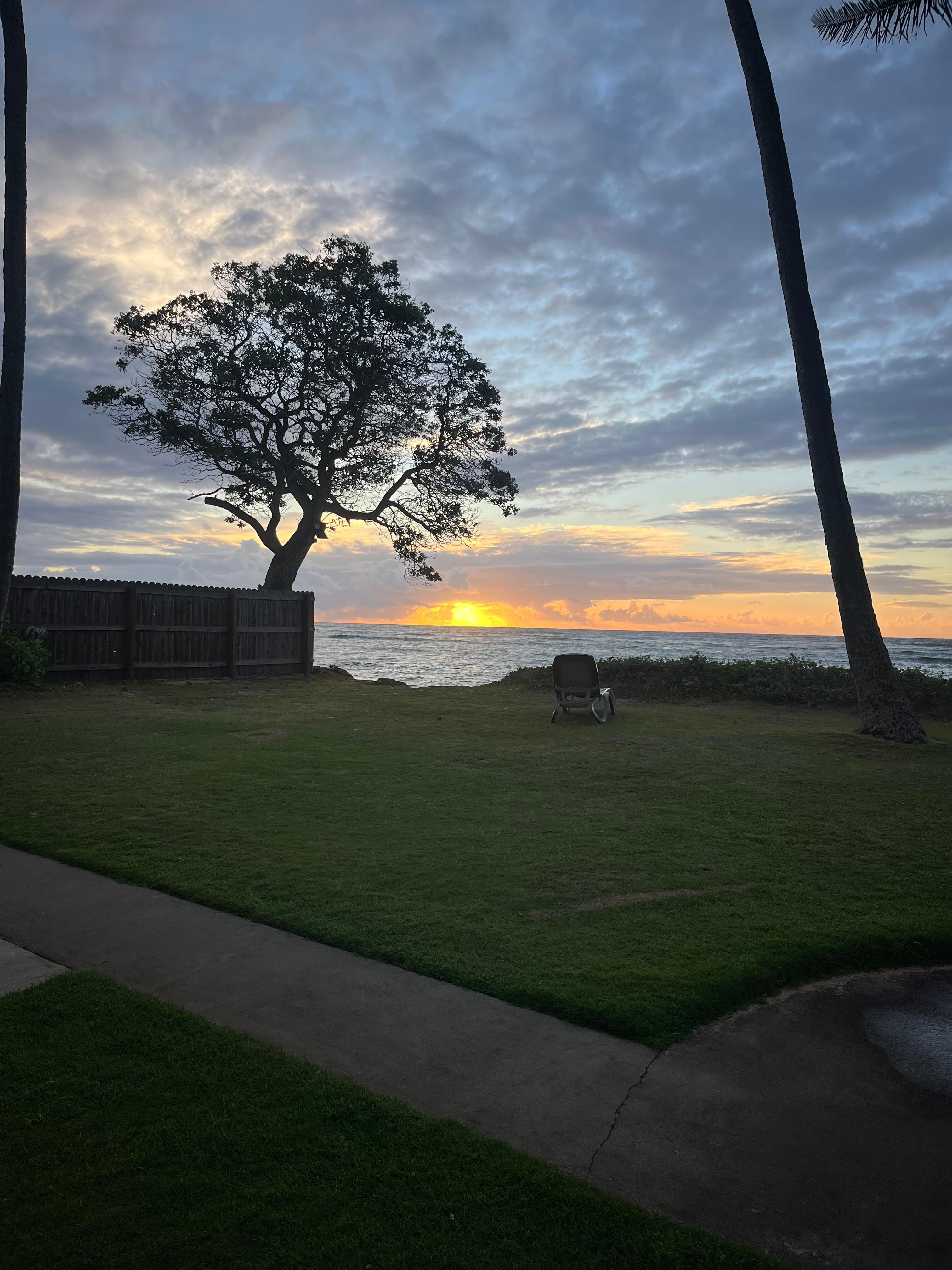 Sunrise view from just off the back lanai.