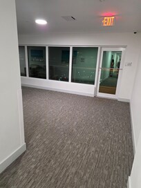 Looking down the hall at the 'detached' balcony.