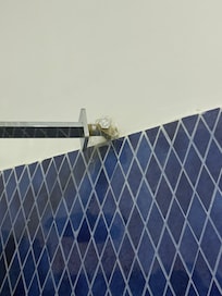 Clump of hair by shower head