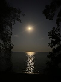 Moon on the water at night!