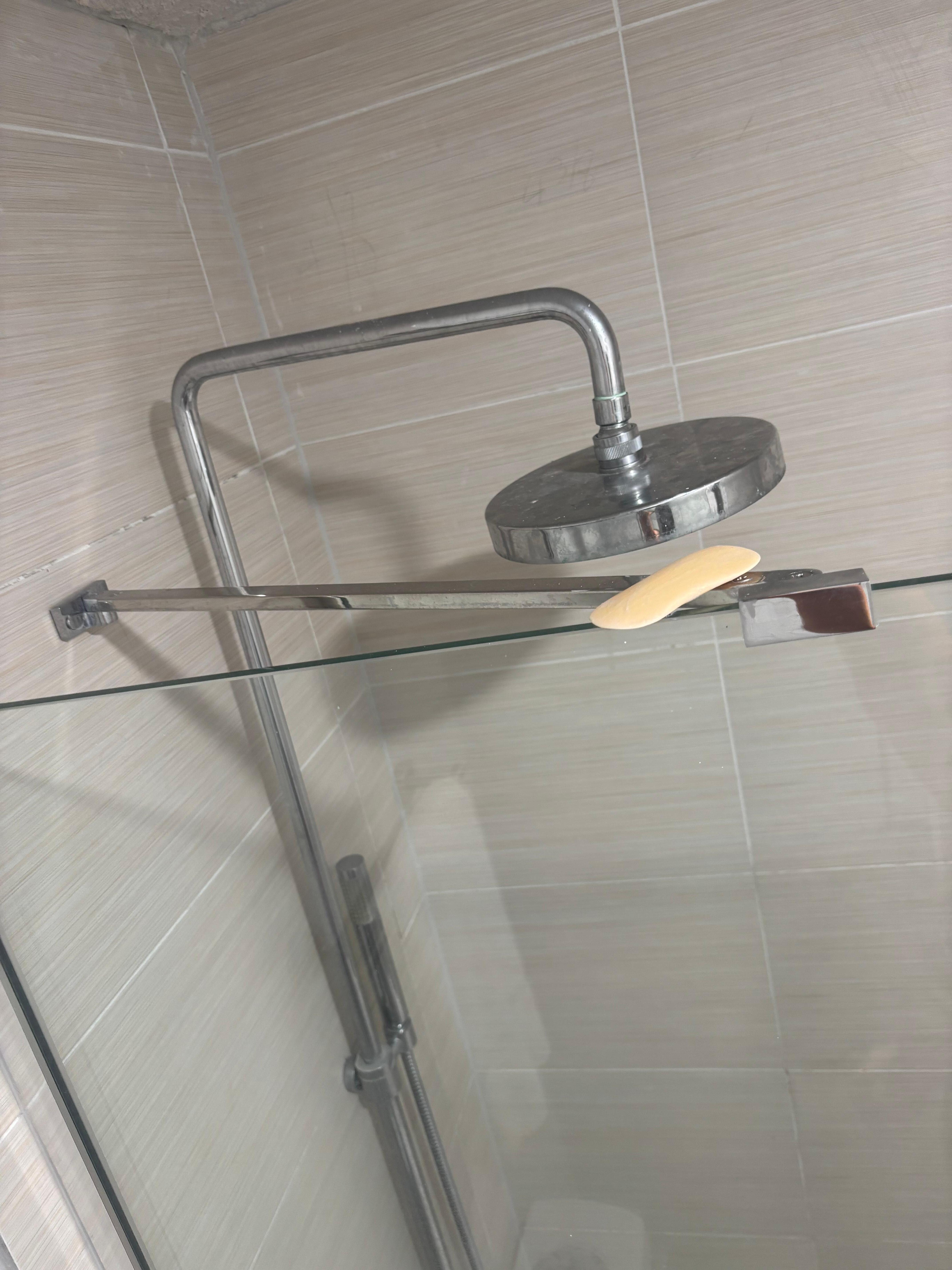 Someone’s soap was left in the shower. 