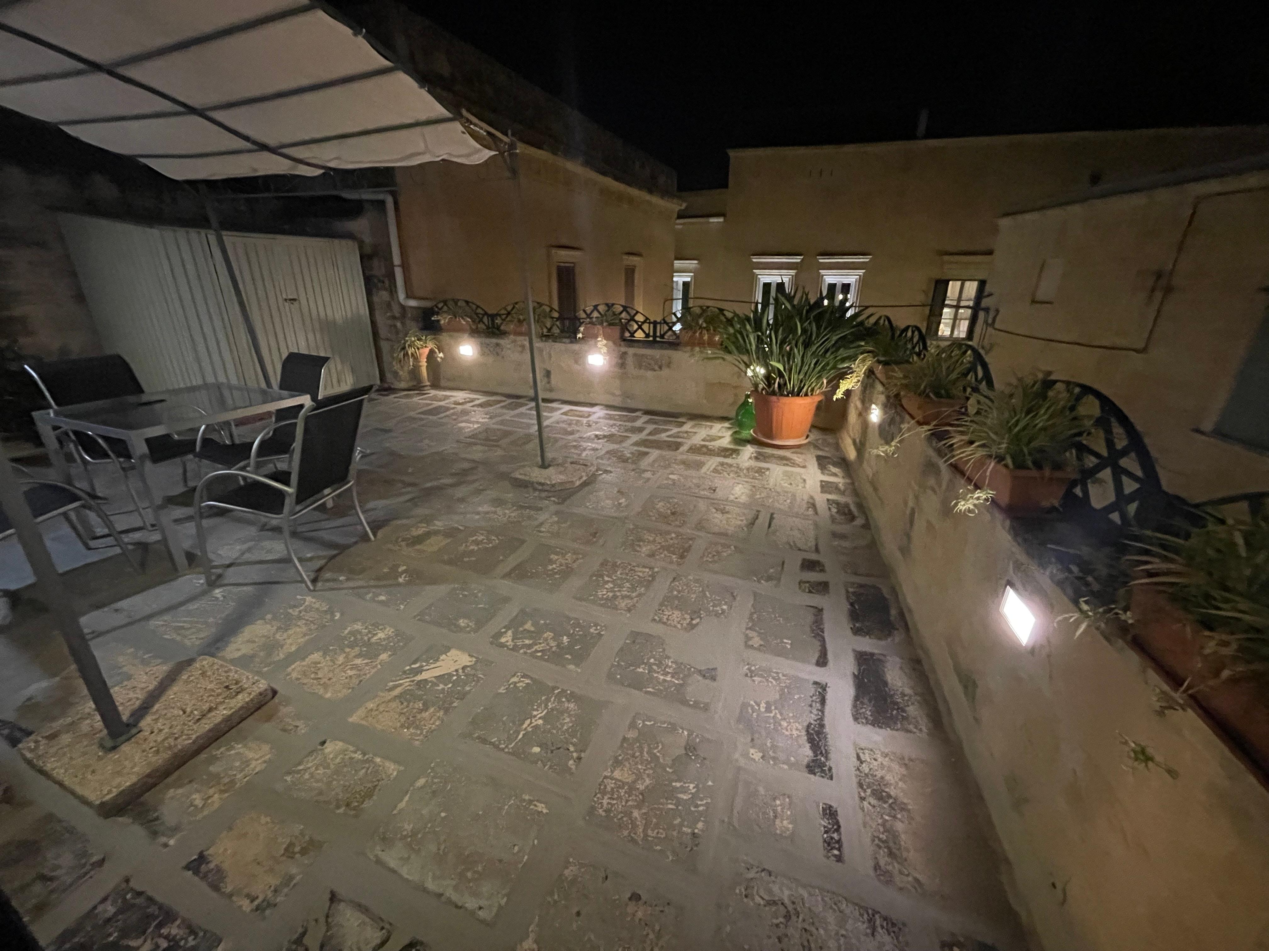 Terrace at night