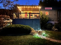 Cabin at night. Beautiful.