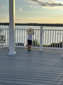 The most beautiful sunsets from the deck at the Spruce Point Inn - great for families! We met so many wonderful people from all over!
