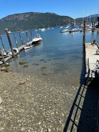 Cowibbean Cottage dock low tide.