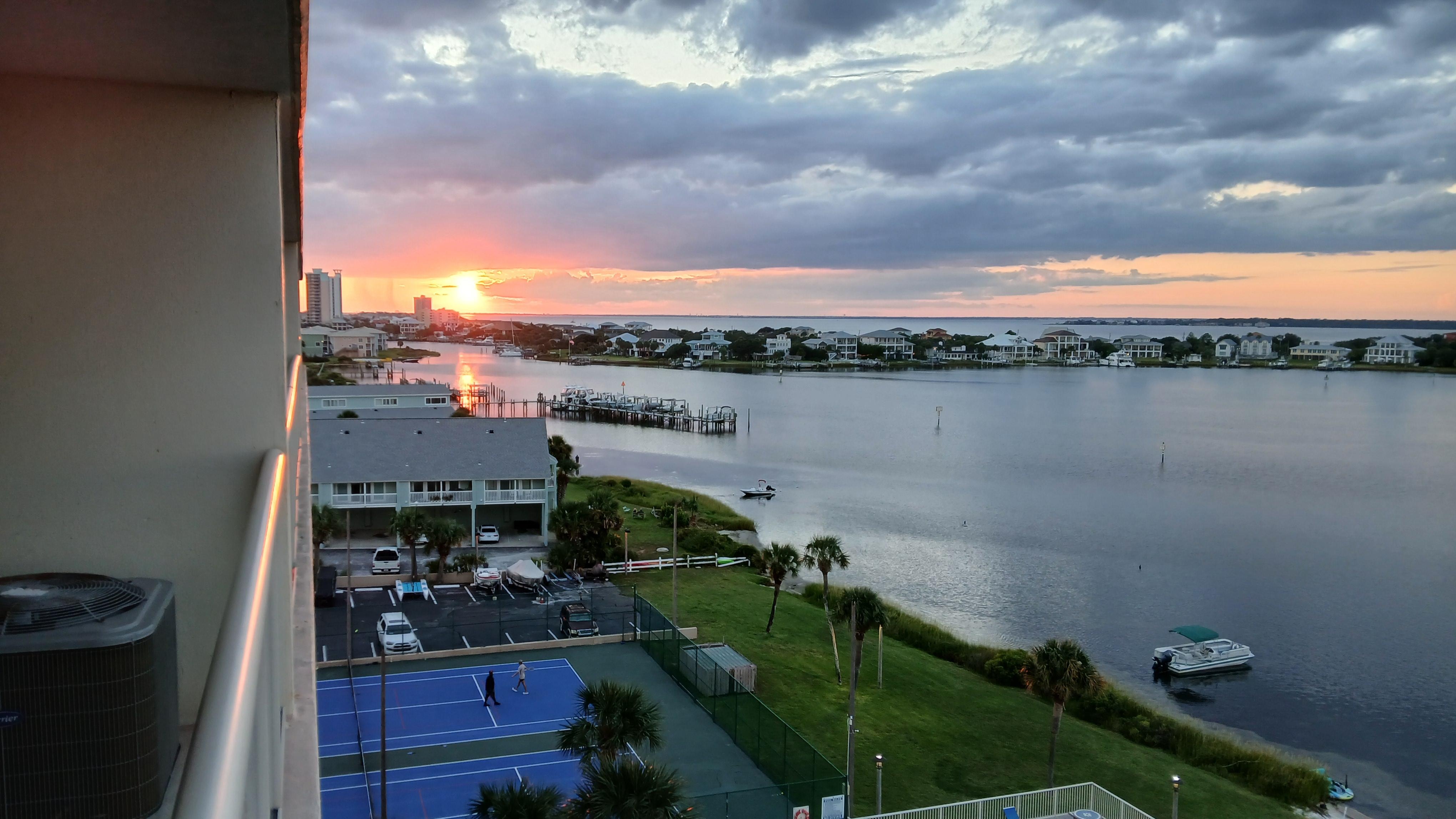 Sunset view from the deck.