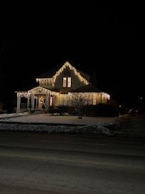 View of the house at night!