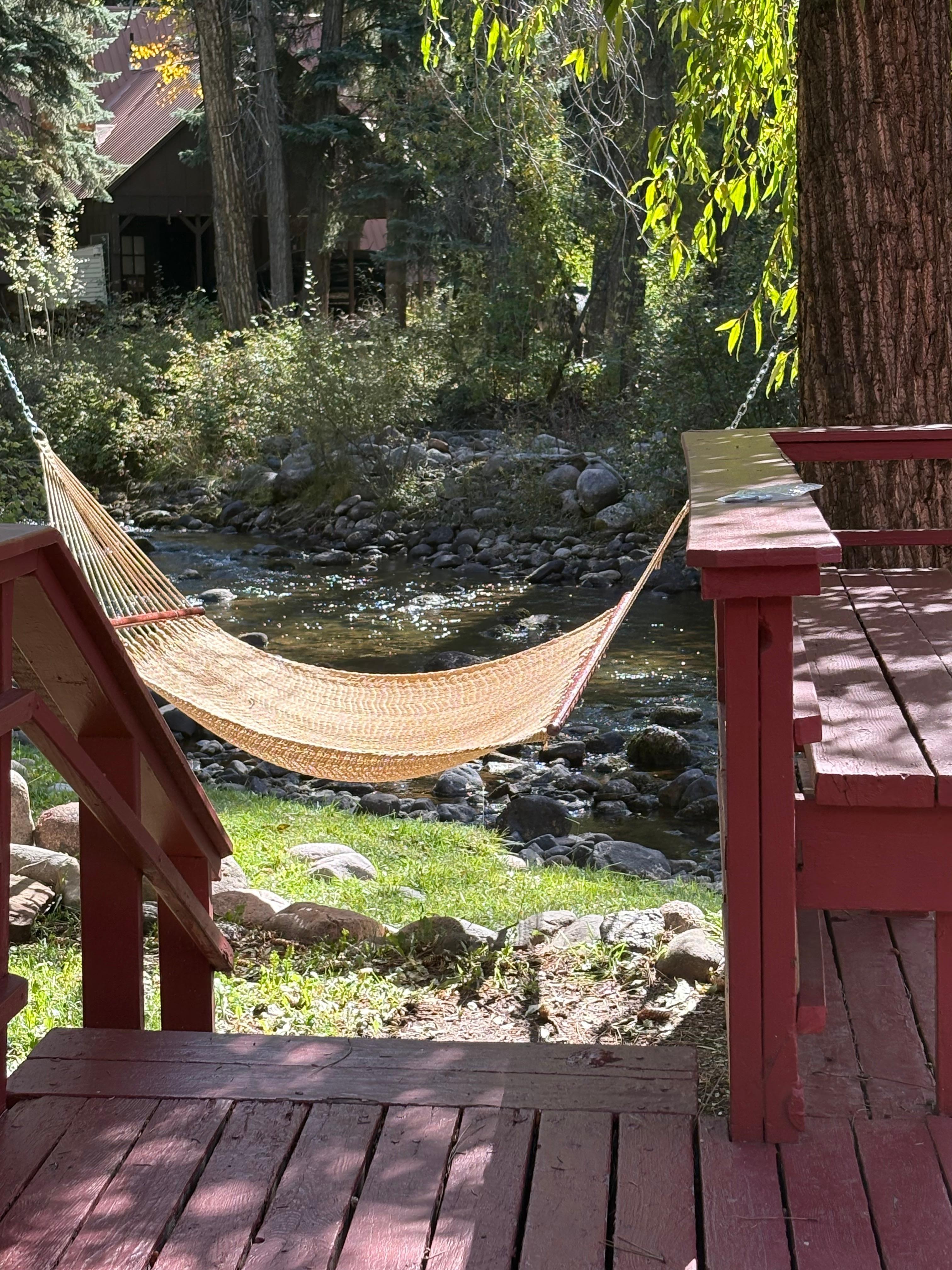 Hammock on the edge of the river 