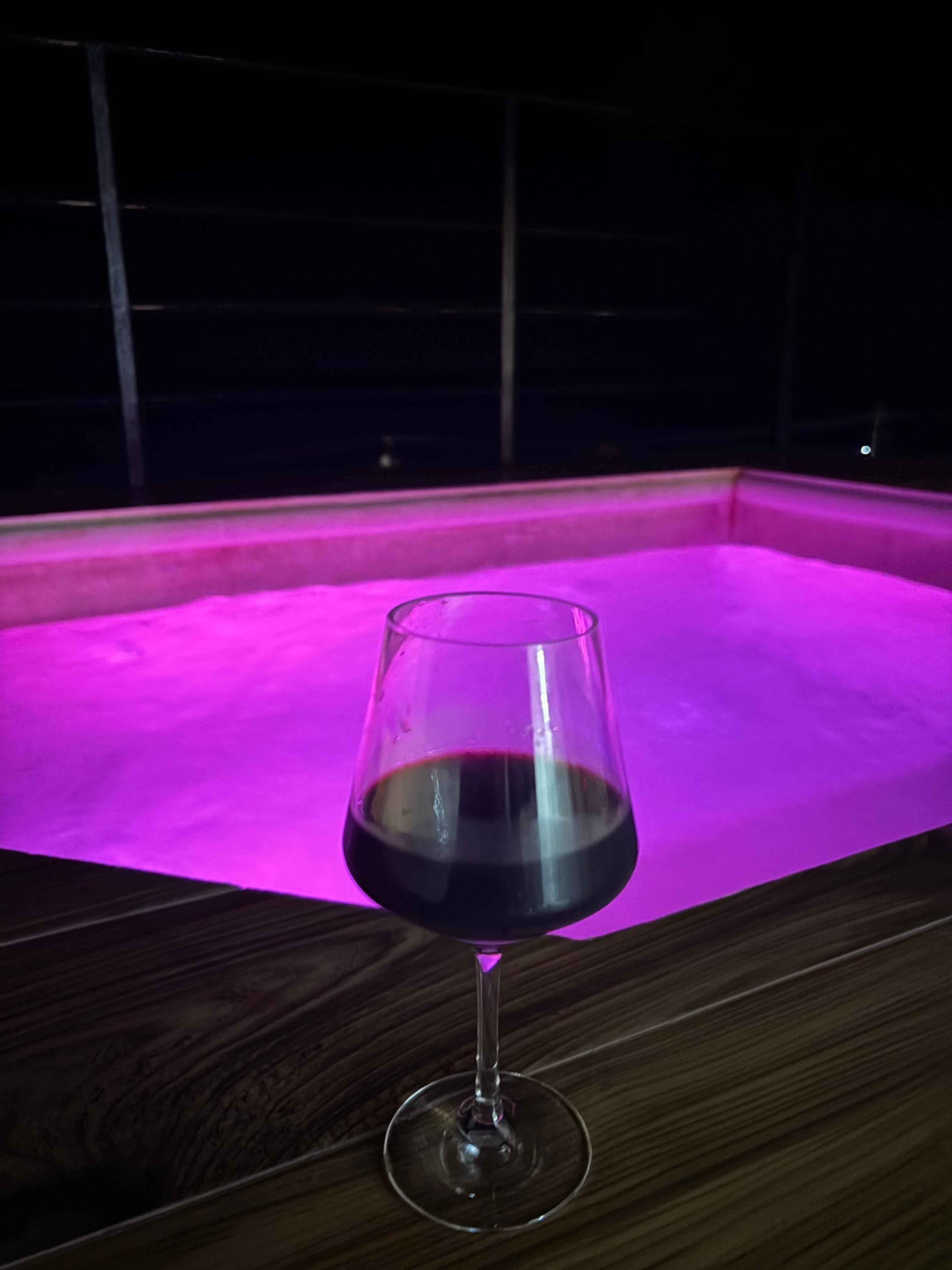 Evening plunge pool on roof top