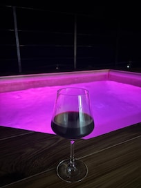 Evening plunge pool on roof top