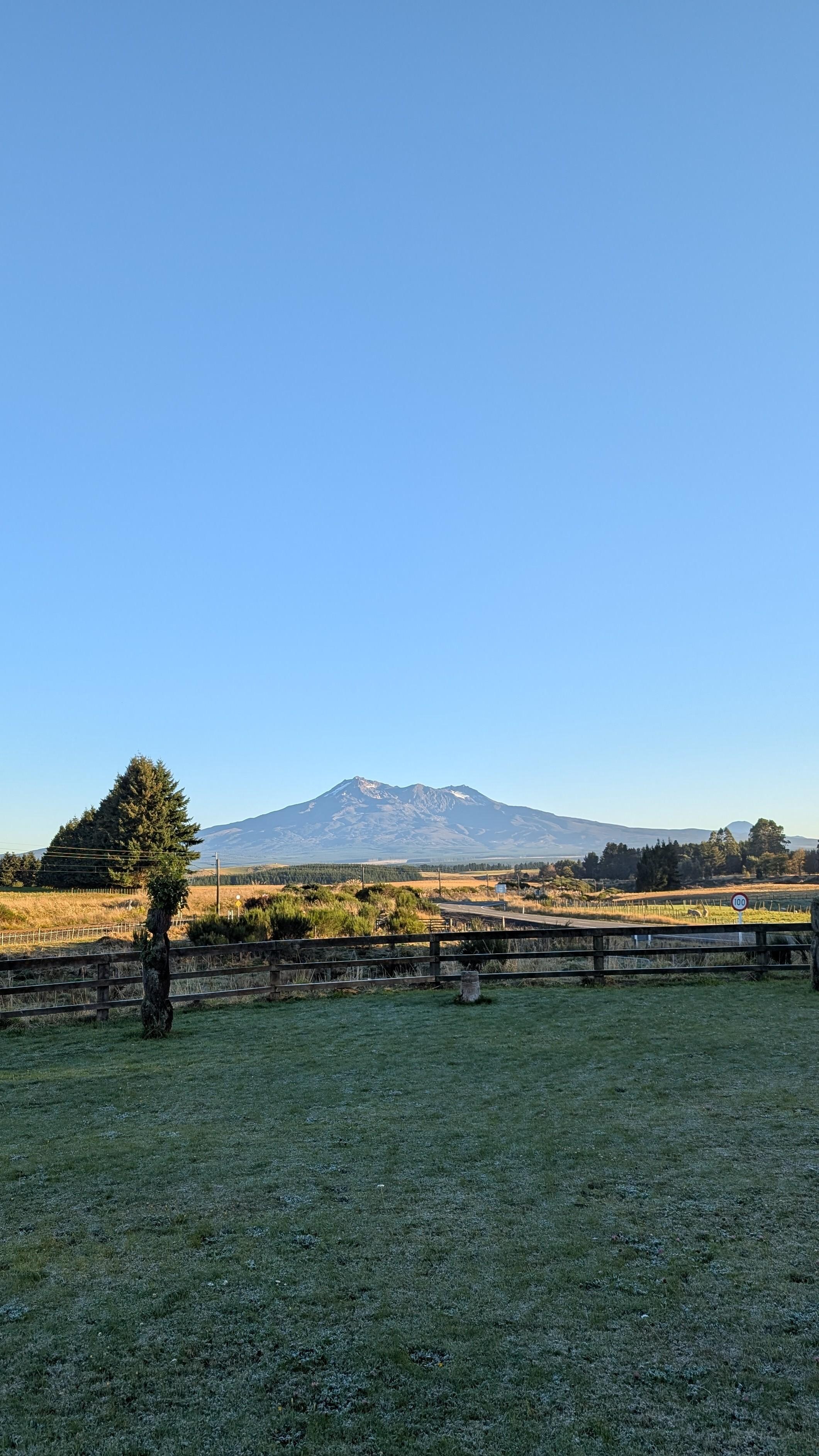 View of Mount Ruapehu from the house. 