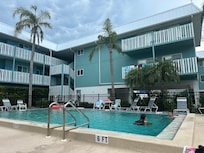 Pool - one of the decks on the property faces the pool. Pool never seemed to be real busy but there is plenty of room to have fun!