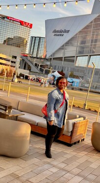 My beautiful wife enjoying the patio.