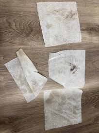 Wipes after cleaning bathroom floor