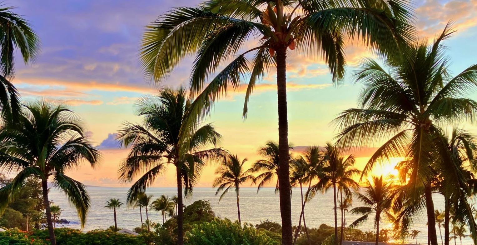 One of many sunset photos I took from the lanai (balcony.)