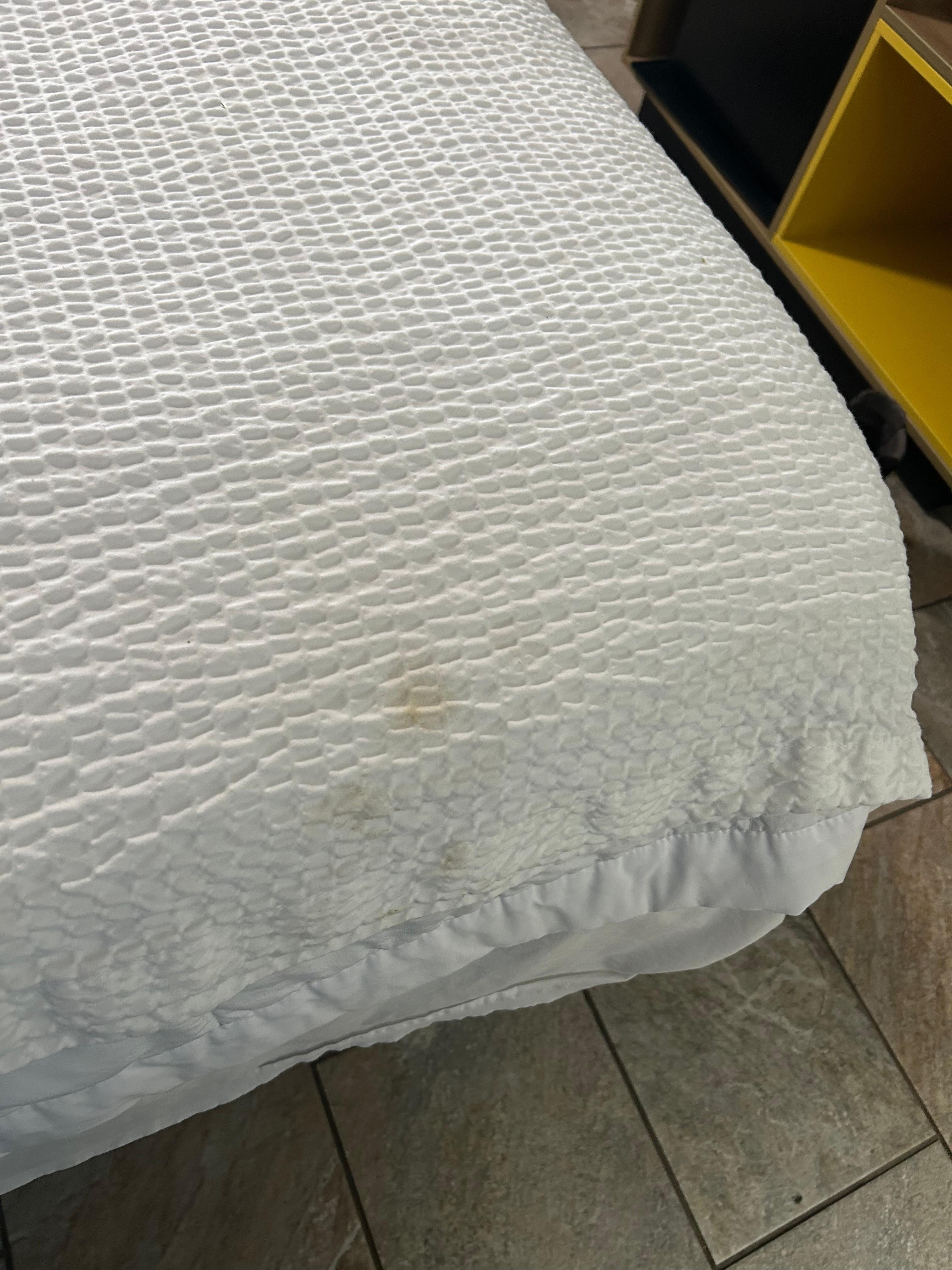 Stains on the cover. 