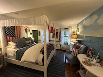 Stocked coffee/tea bar and delicious pie greeted us!