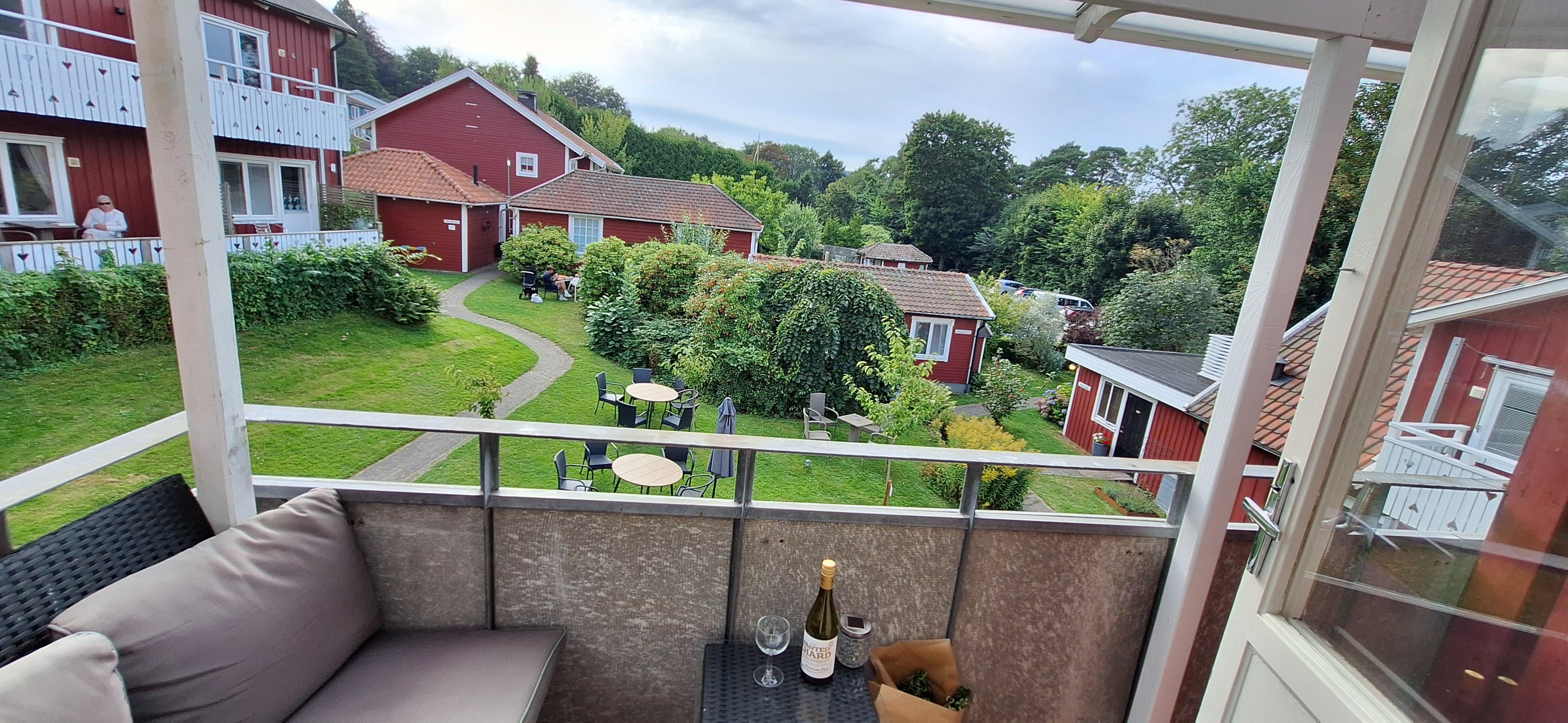 Udsigt fra vores balkon.