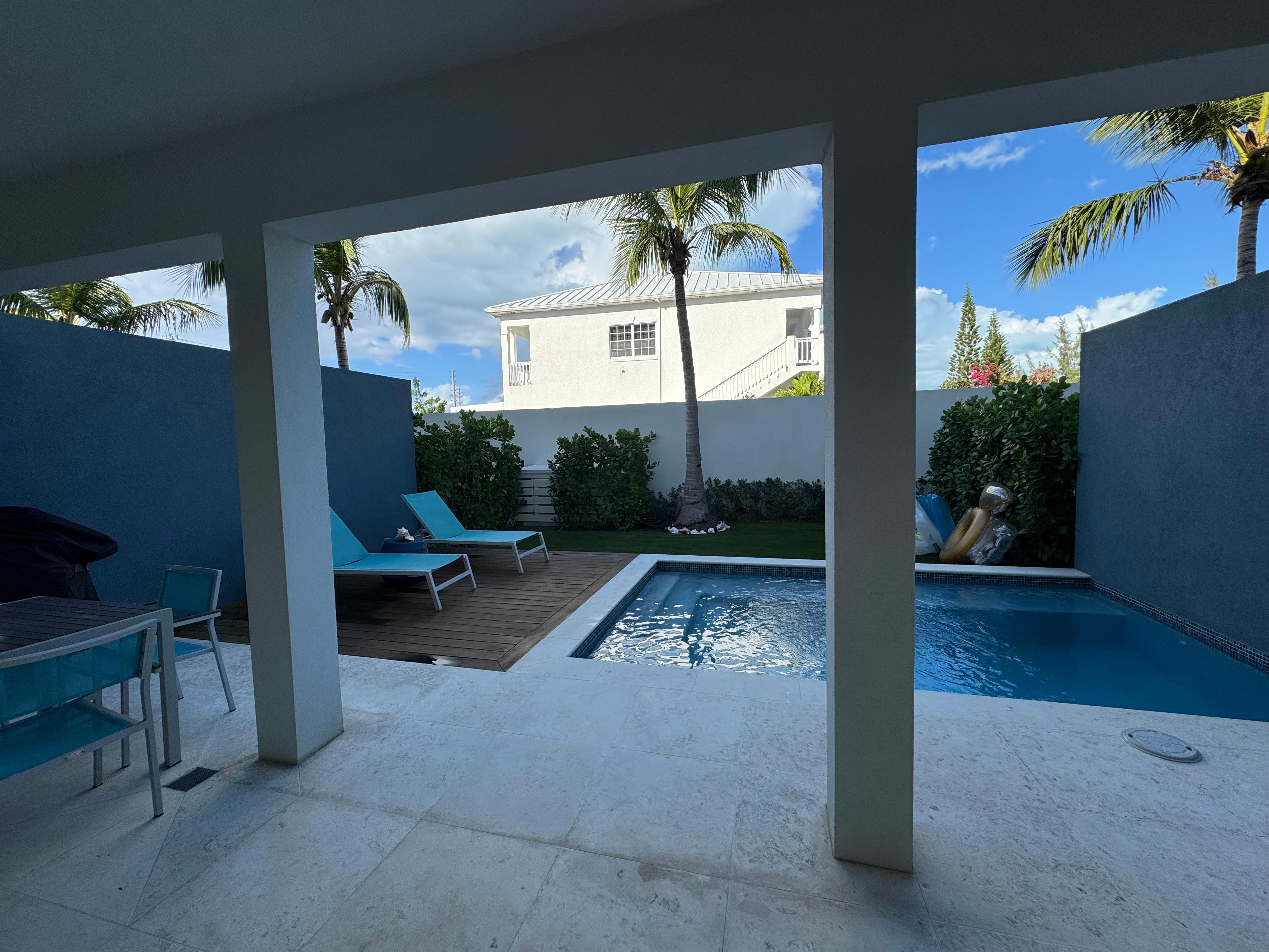 Backyard with plunge pool