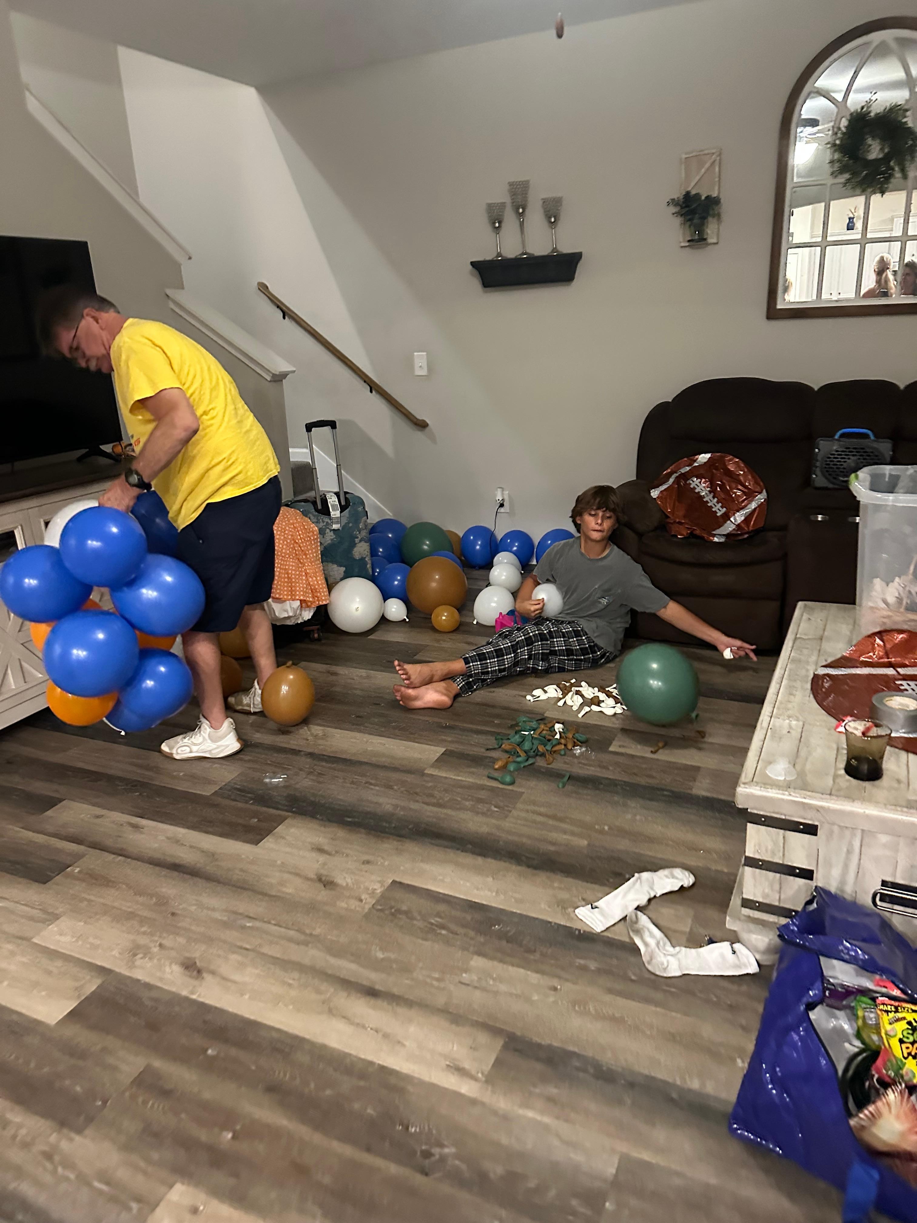 Preparing for tailgate . 