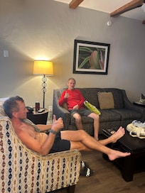 thumbs up from the guys about the hotel.