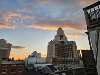 View of the US Customs building from apartment deck.