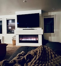 Cozy night by the fire.