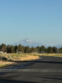 View of a far off mountain from the golf course