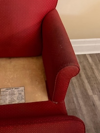 Chair covered in dirt and mold