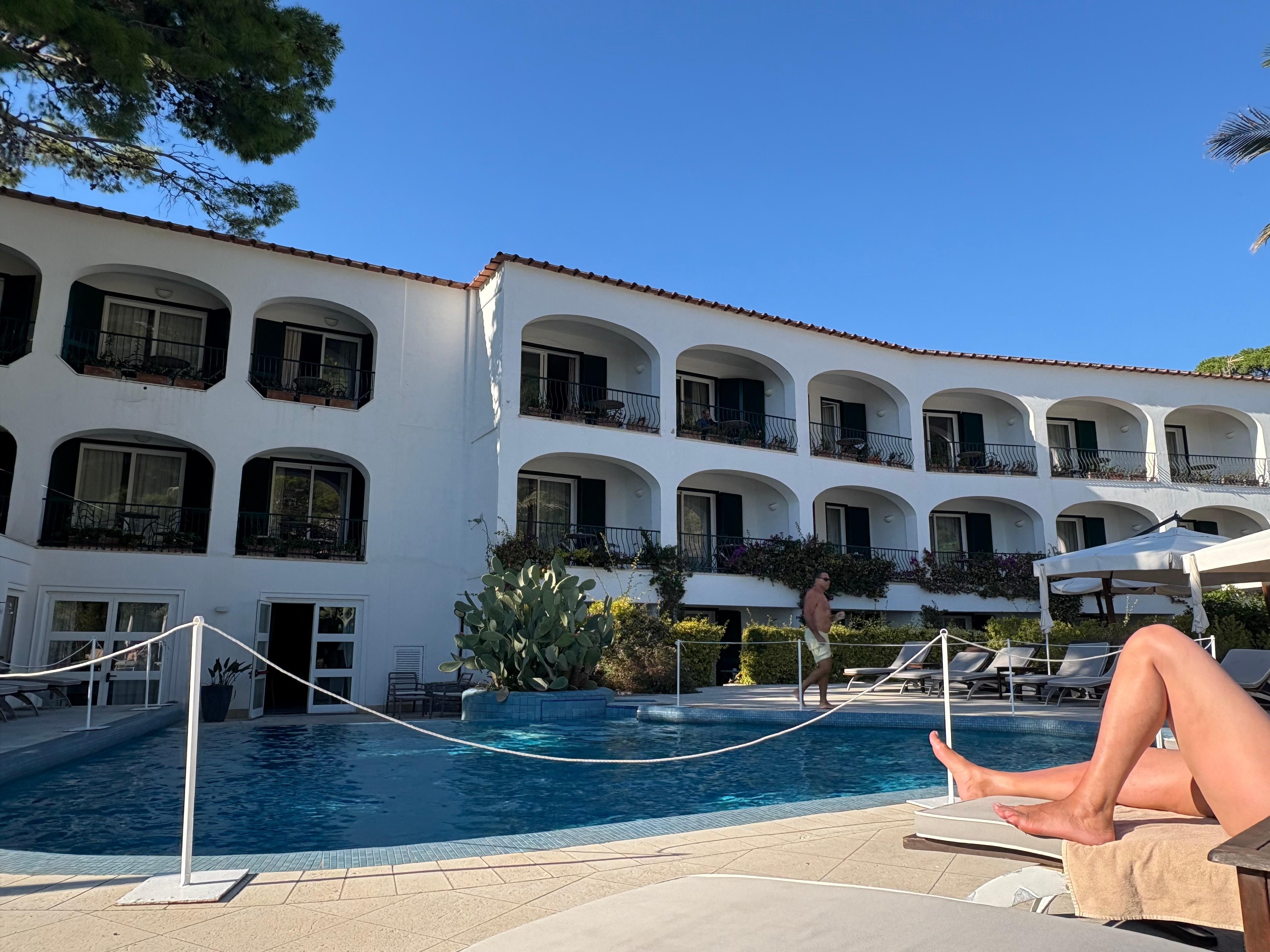 View from pool sitting area of hotel. 