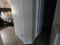 Stackable washer/dryer. big master bedroom with unit having 2 bathrooms available