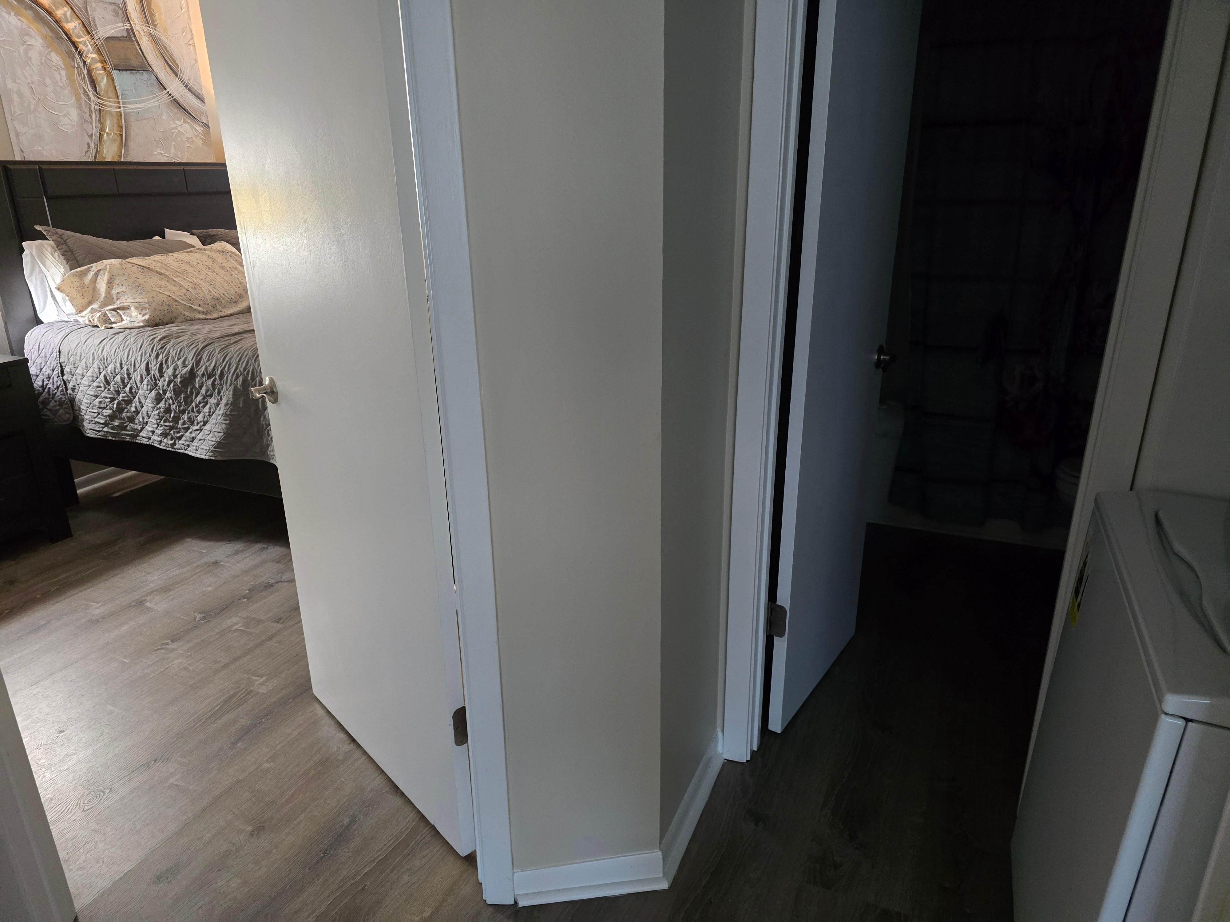 Stackable washer/dryer. big master bedroom with unit having 2 bathrooms available 