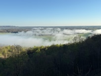 View from the back deck on a foggy morning.