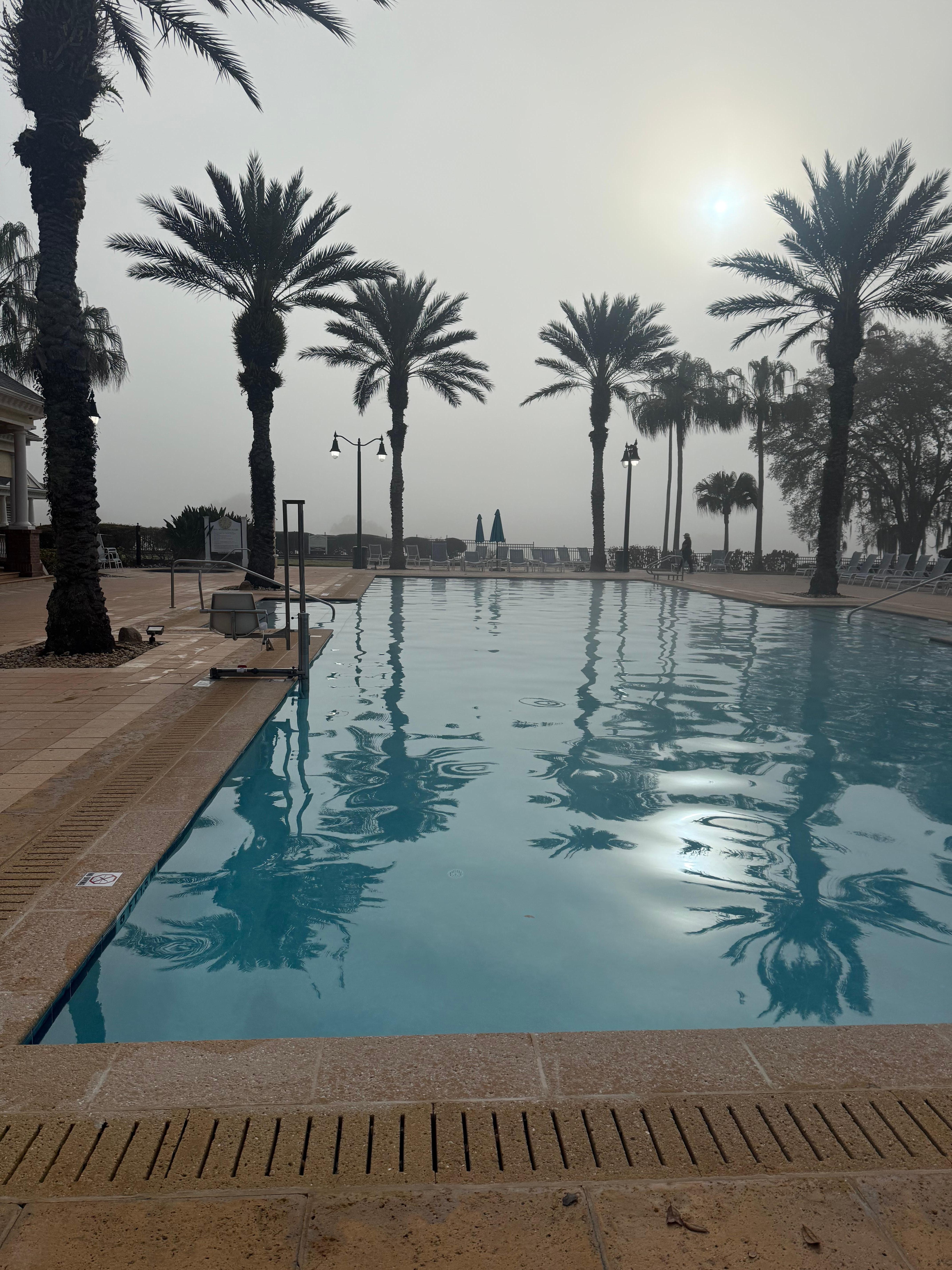 Pool by gym and golf course 