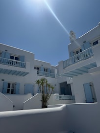 Hotel is on beach, fantastic restaurants and great little area for walking around- super nice staff