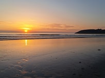 Sunset at beach Saint Michel en Grève
