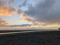 Sunset from Moonstone Beach. Three minute walk max.