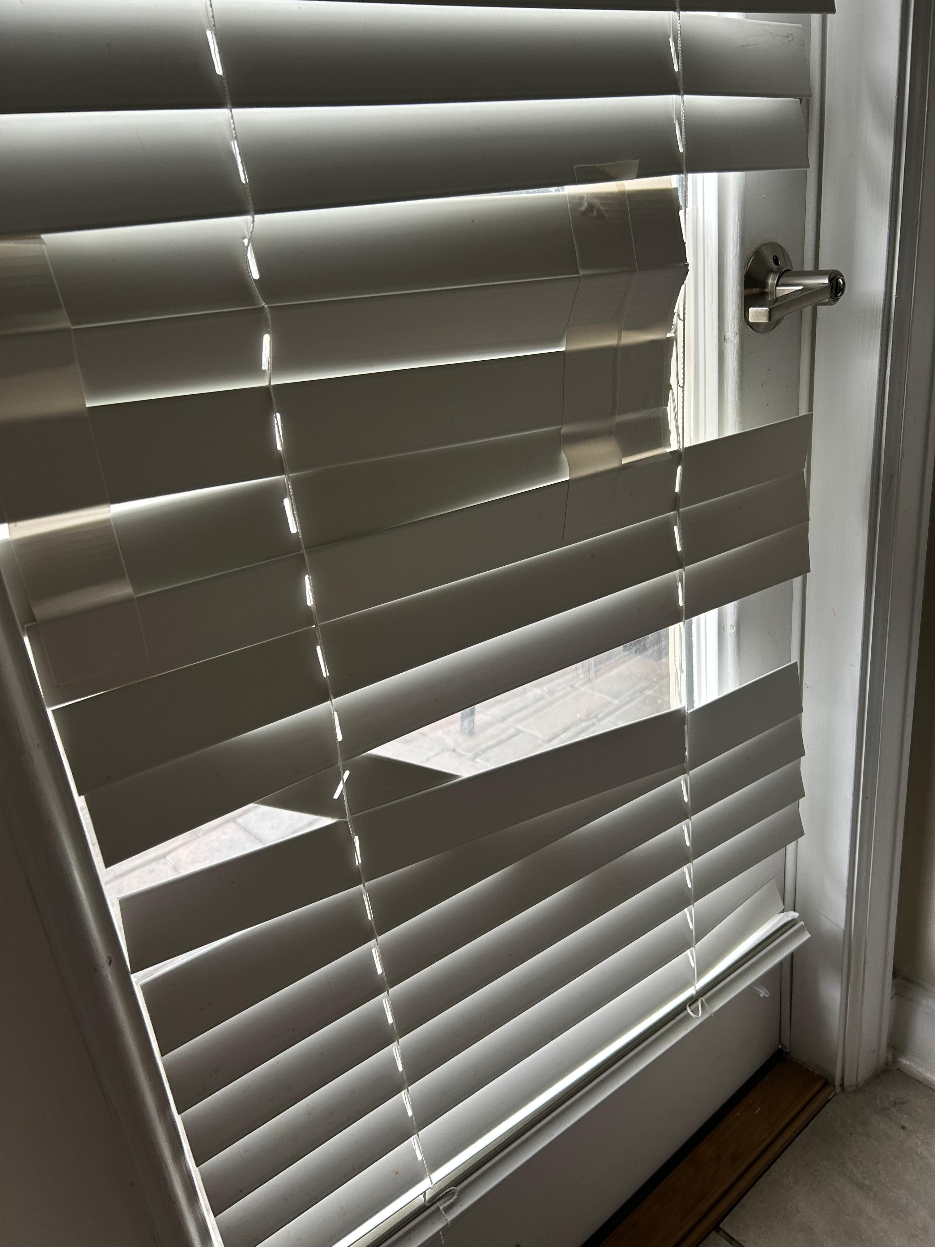Blinds were damage in master bedroom down stairs