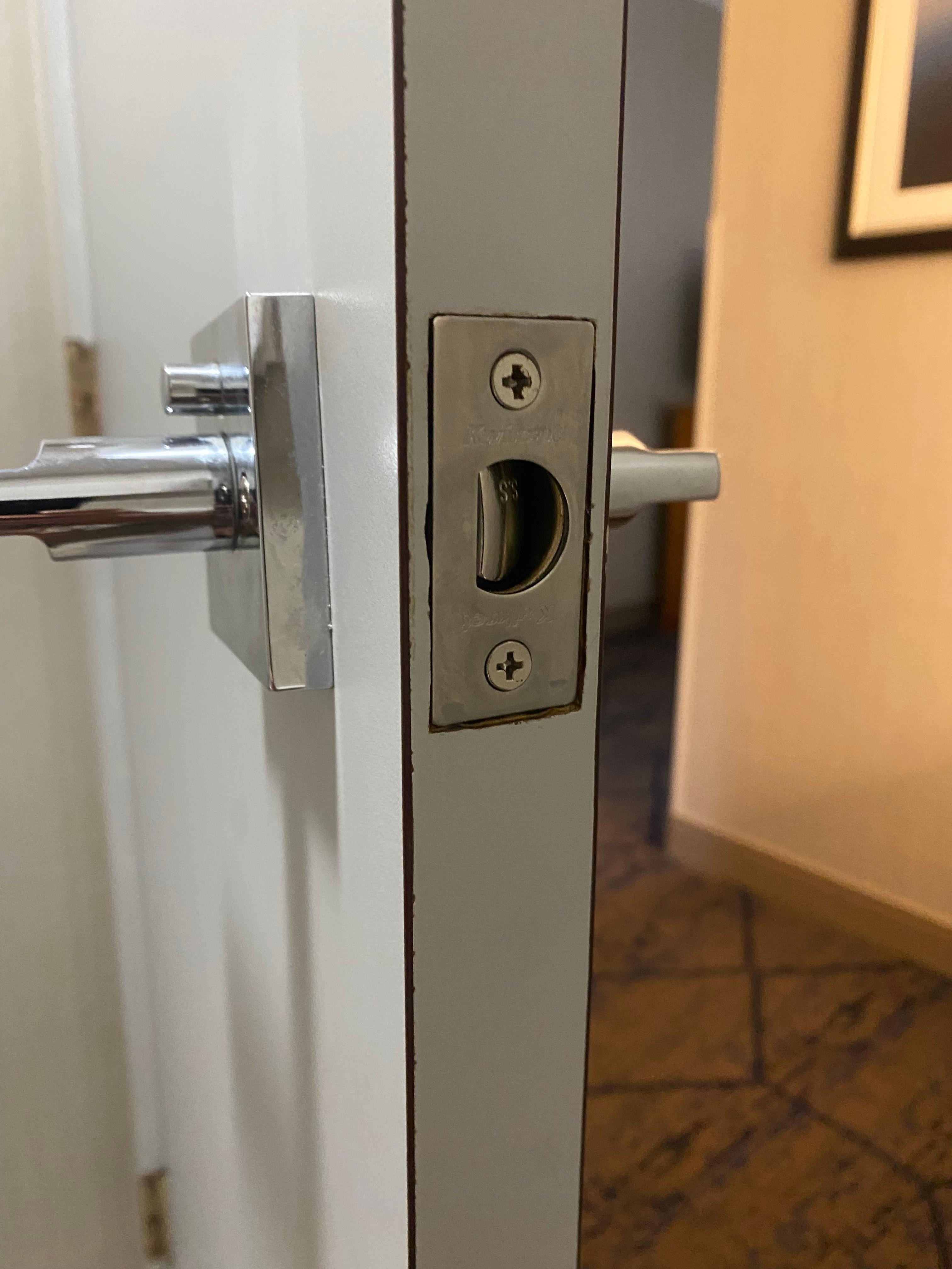 The bathroom door latch didn’t work so the door would not close all the way.