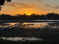 View of sunset from deck