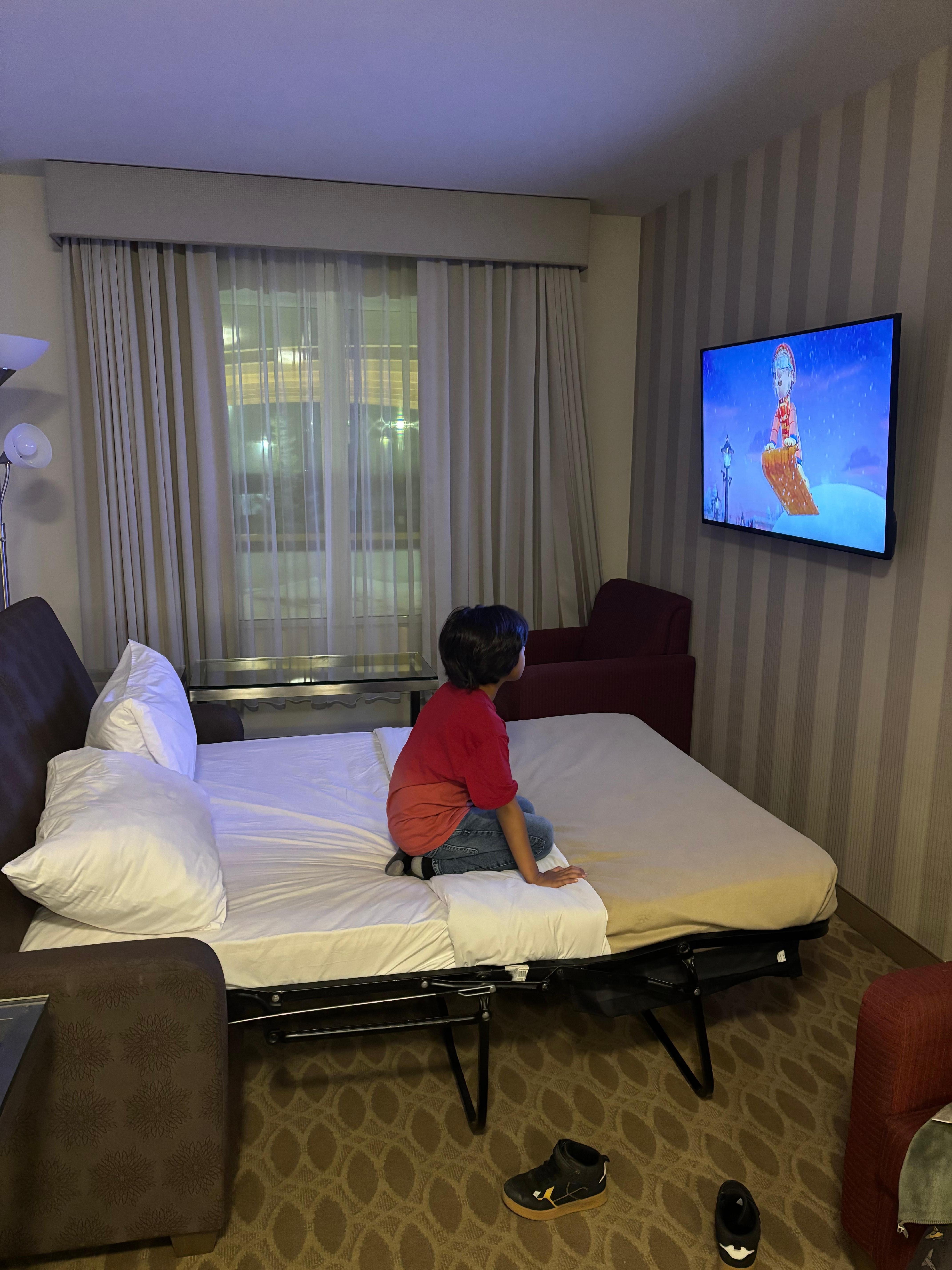 Loved that our sons bed all ready when we got to the room.