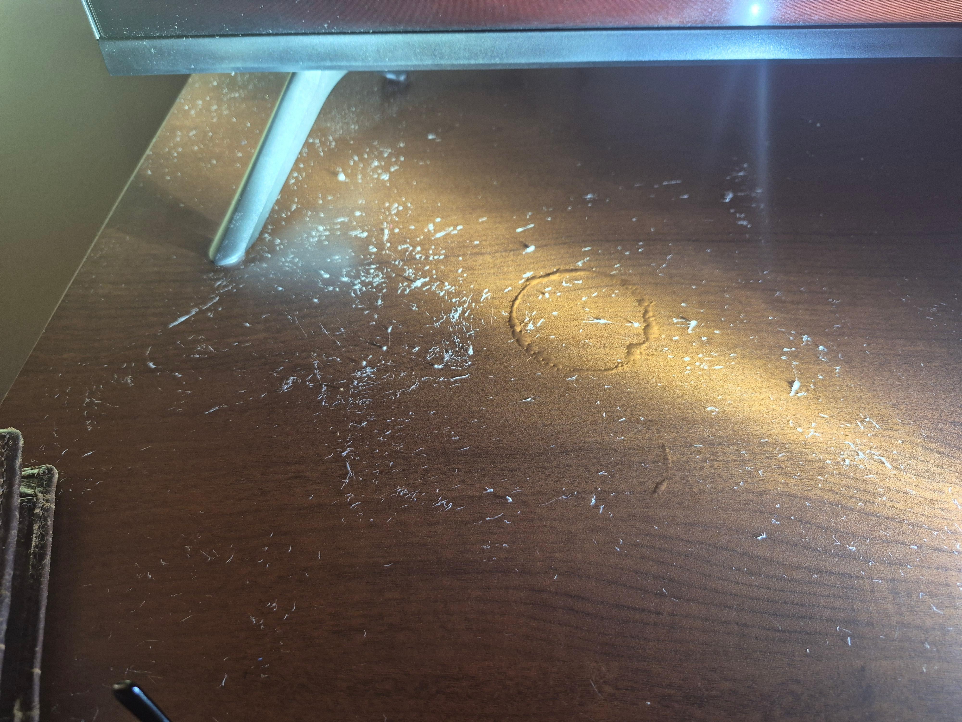 White substance on furniture