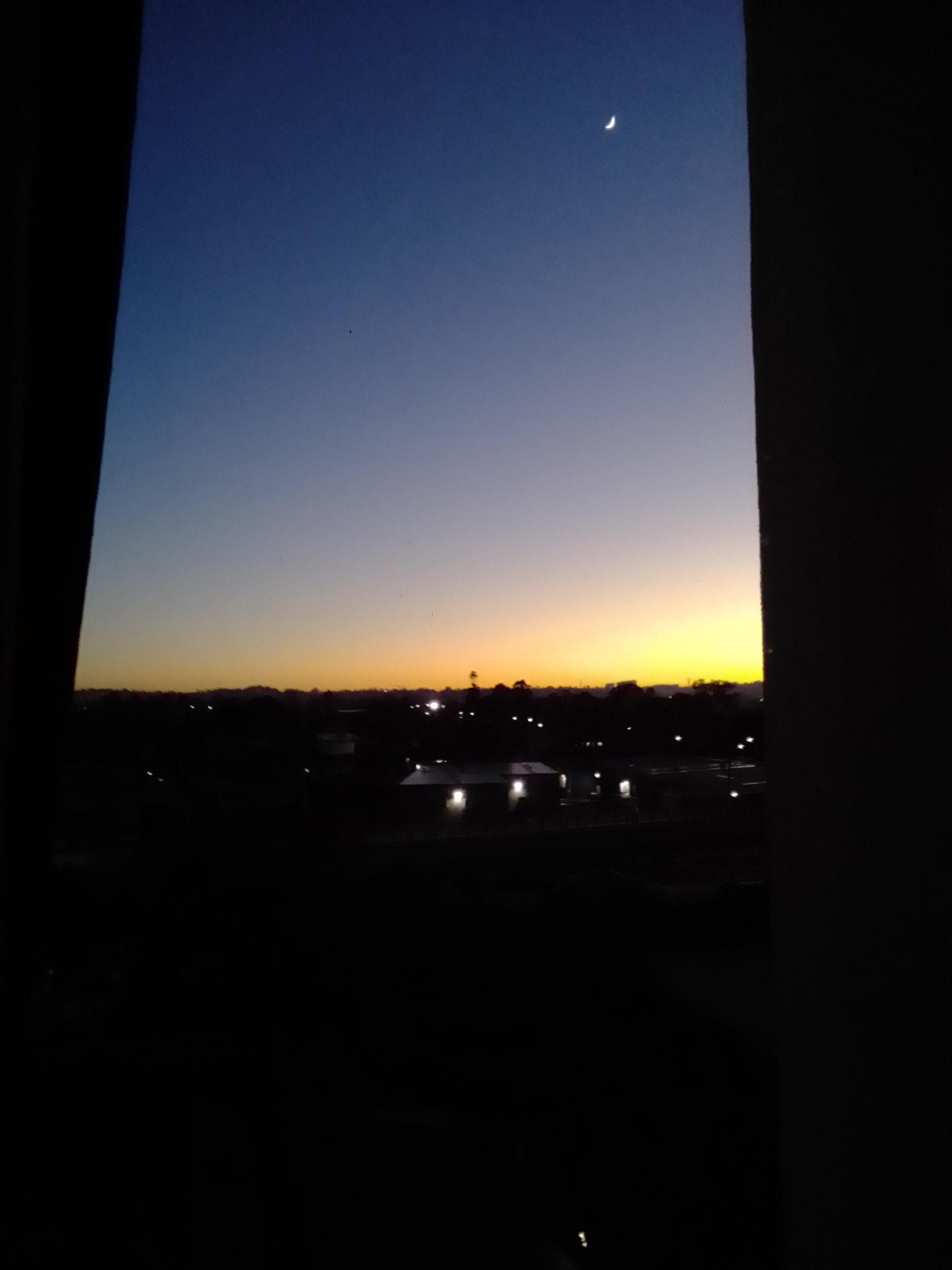 Sunrise from the bed.