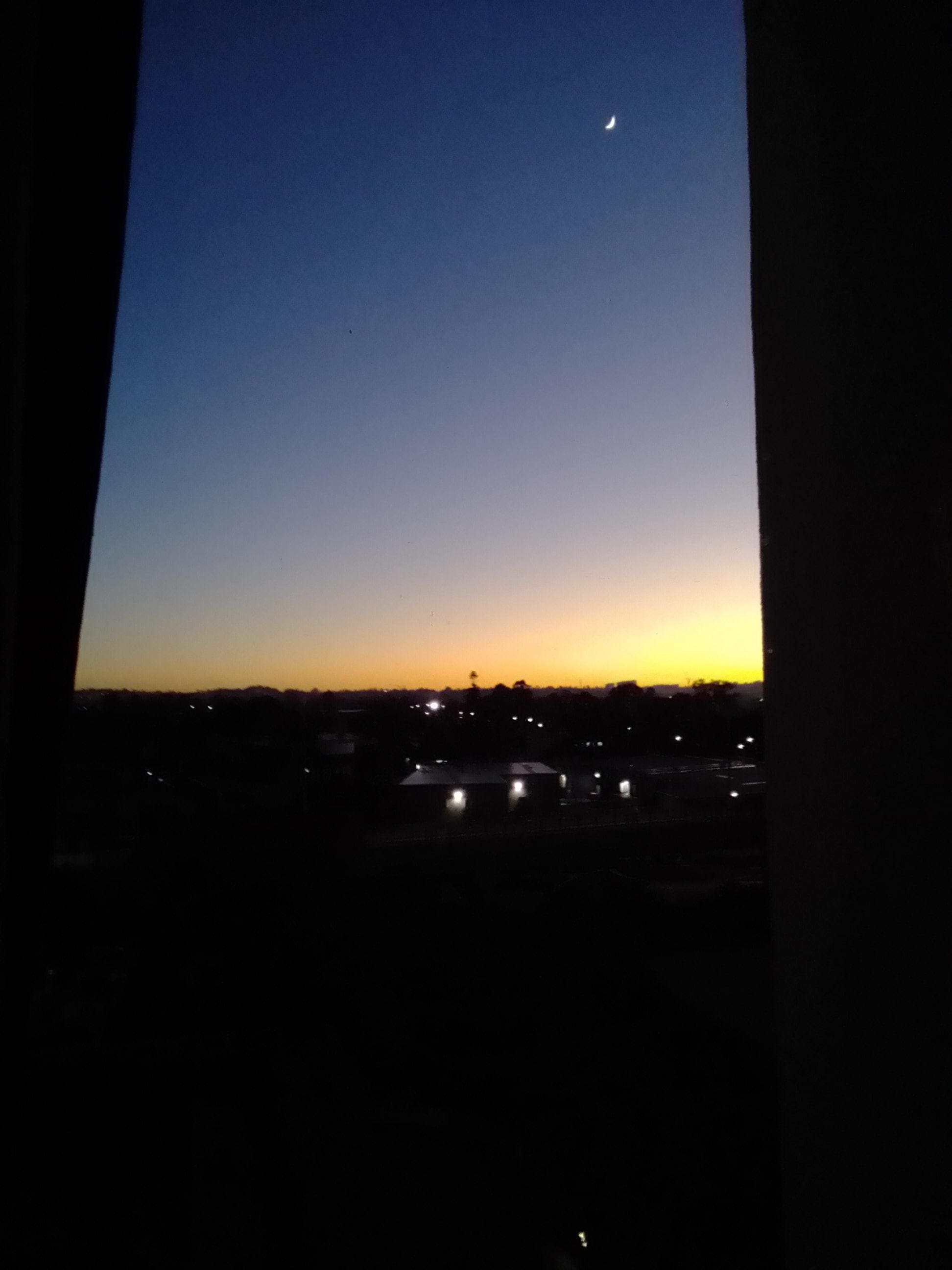 Sunrise from the bed.