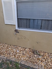 Outside wall by master bedroom