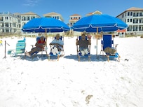 Lounging on beach